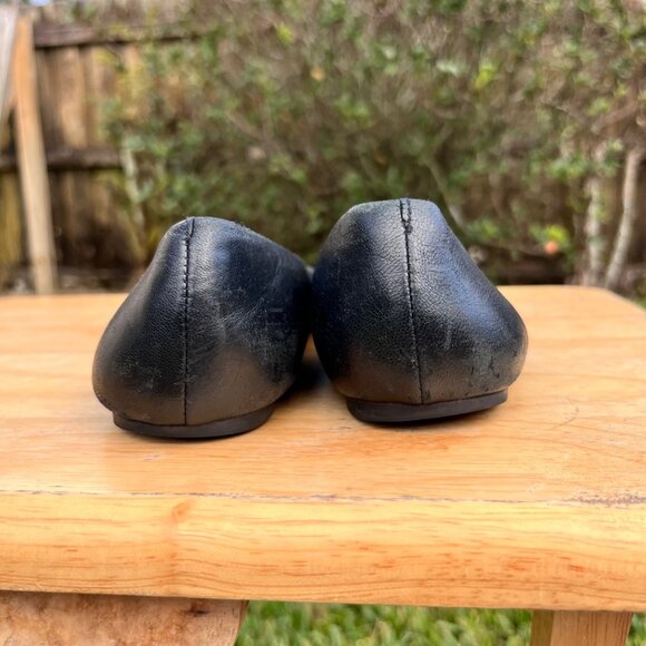 Tory Burch Lowell 2 Black Leather Ballet Flats Size 7.5 - Picture 4 of 10